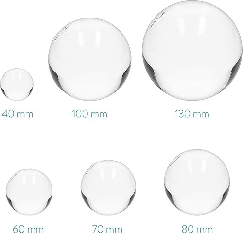 Miniatura 6 de Navaris Bola de cristal transparente, globo K9 transparente de 3.937 in para adivinación de meditación, accesorio de esfera de fotos para decoración