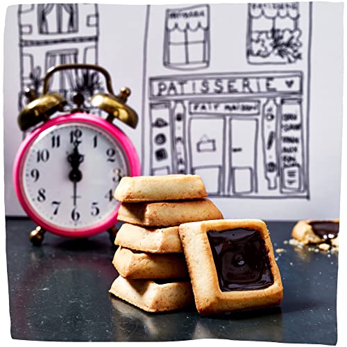 Michel Et Augustin Gourmet Chocolate Cookie Squares | Dark Chocolate & Sea Salt | Individually Wrapped European Cookies | 3-Pack | 15 French Shortbread Cookies Per Bag #TOP6