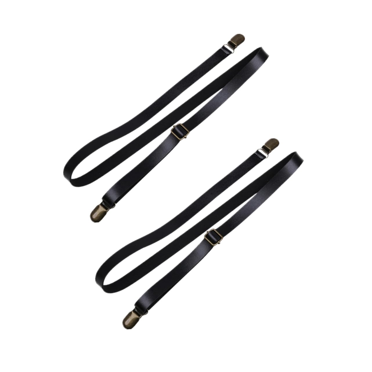 PACKOVE Leather Pants Straps 2pcs Elastic Belts Suspenders Adjustable for Boys and Girls and Adults