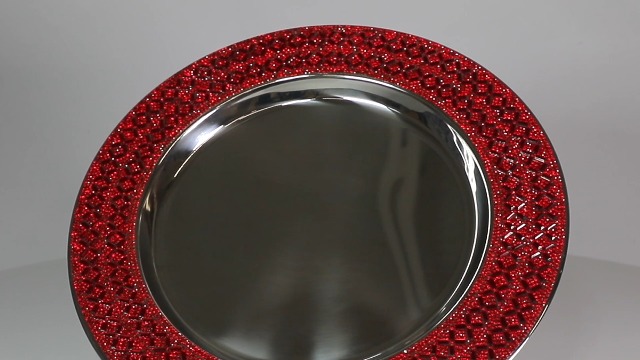 Plato base sparkles home rojo 13 pulg miniatura 7