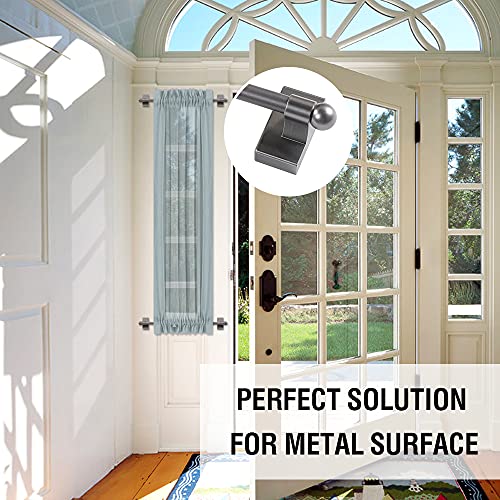 Magnetic Curtain Rods, 1/2 Inch Diameter, 2 Pack, Pewter