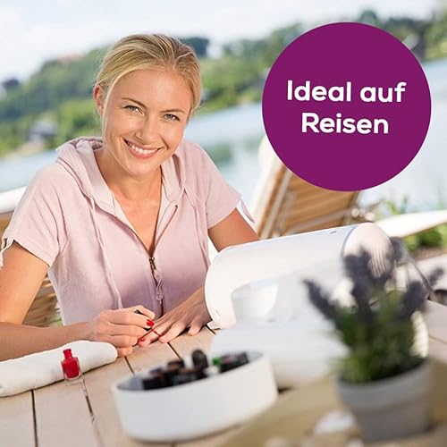 Foto von Beurer MP 41 Maniküre-/ Pediküreset, elektrische Nagelfeile mit 7 Aufsätzen, helles LED Licht, Nagelfräser für gepflegte Nägel, mit Aufbewahrungstasche, Nagelpflege für Hände und Füße, Weiß