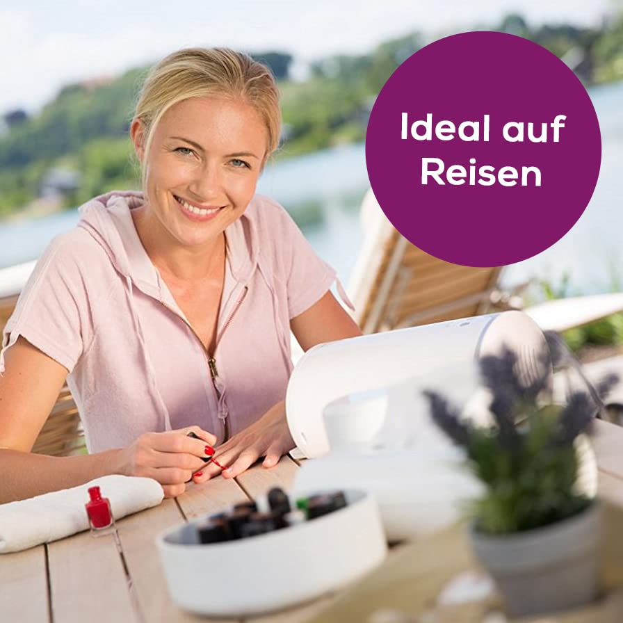 Beurer MP 41 Maniküre-/ Pediküreset, elektrische Nagelfeile mit 7 Aufsätzen, helles LED Licht, Nagelfräser für gepflegte Nägel, mit Aufbewahrungstasche, Nagelpflege für Hände und Füße, Weiß