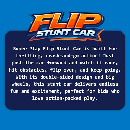 Image of SUPERPLAY Flip Stunt Car Toy for Boys, Double-Sided Toy Car with Big Wheels | Push & Go Friction Powered Car, No Battery Vehicle Toy, Return Gift for Kids Ages 2-8