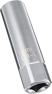 AKIRO 14mm Wrench Socket, 12-Point, 3/8", 14mm Thin Wall Spark Plug Socket for Spark Plug Socket Wrench