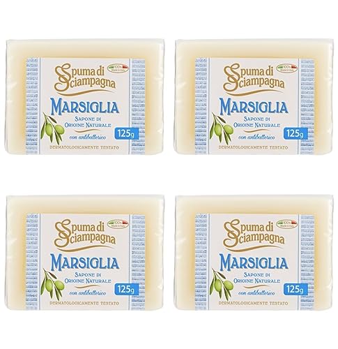 Spuma di Sciampagna"Marsiglia" Natural Soap with Antibacterial - 4,40 Ounce (125 g) Bars (Pack of 4) image 3