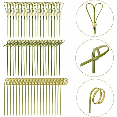Bekeify Bamboo Cocktail Sticks 300 Pcs 12cm Wooden knotted Skewers Bamboo Toothpicks Fruit Sticks Food Picks Cocktail Swizzle Picks for Food Christmas Birthday Party Appetizer Cocktail Dessert Fruit Cover