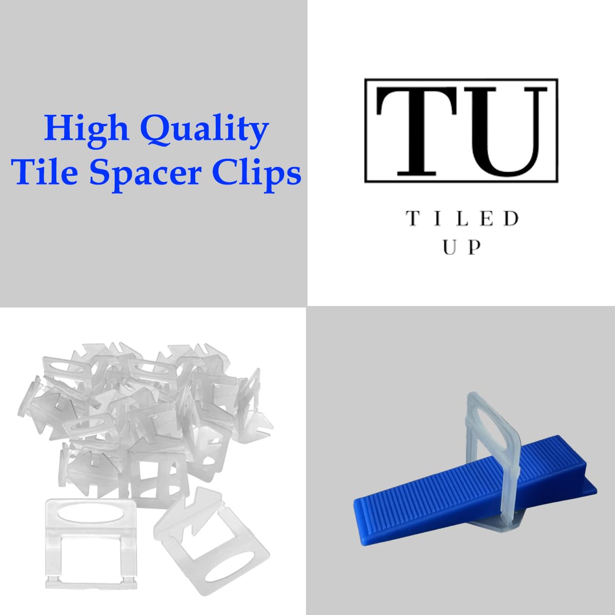 100PCS 2mm Plastic Tile Levelling Spacers, Floor & Wall Tile Levelling System Clips - Image 3