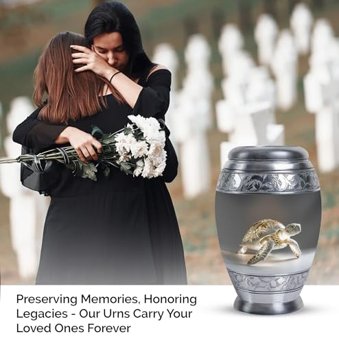 Image of Fantasy Turtle Urn for Human Ashes - Small Urns for Human Ashes - Keepsake Urns for Adult Dad - Urn for Women - Cremation Container (Size - 3inch,2pcs)