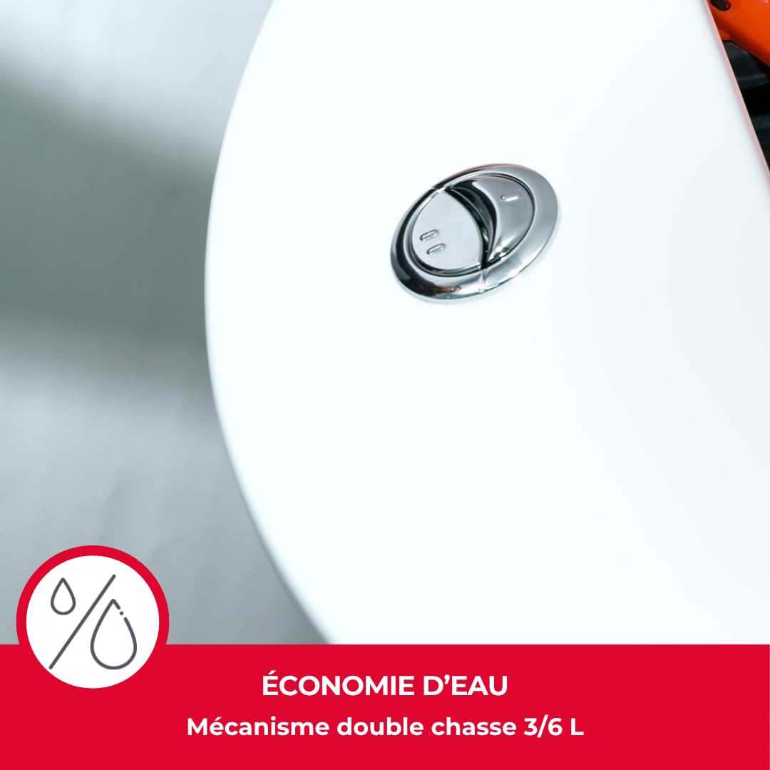 Wirquin 10724351 Mécanisme WC Double Chasse MW2 Robinet Flotteur F89 Chromé | Robinet alimentation latérale, installation rapide, alimentation efficace, économie d'eau, fabriqué en France
