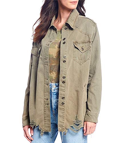 Free People Womens Moonchild Denim Cold Weather Shirt Jacket