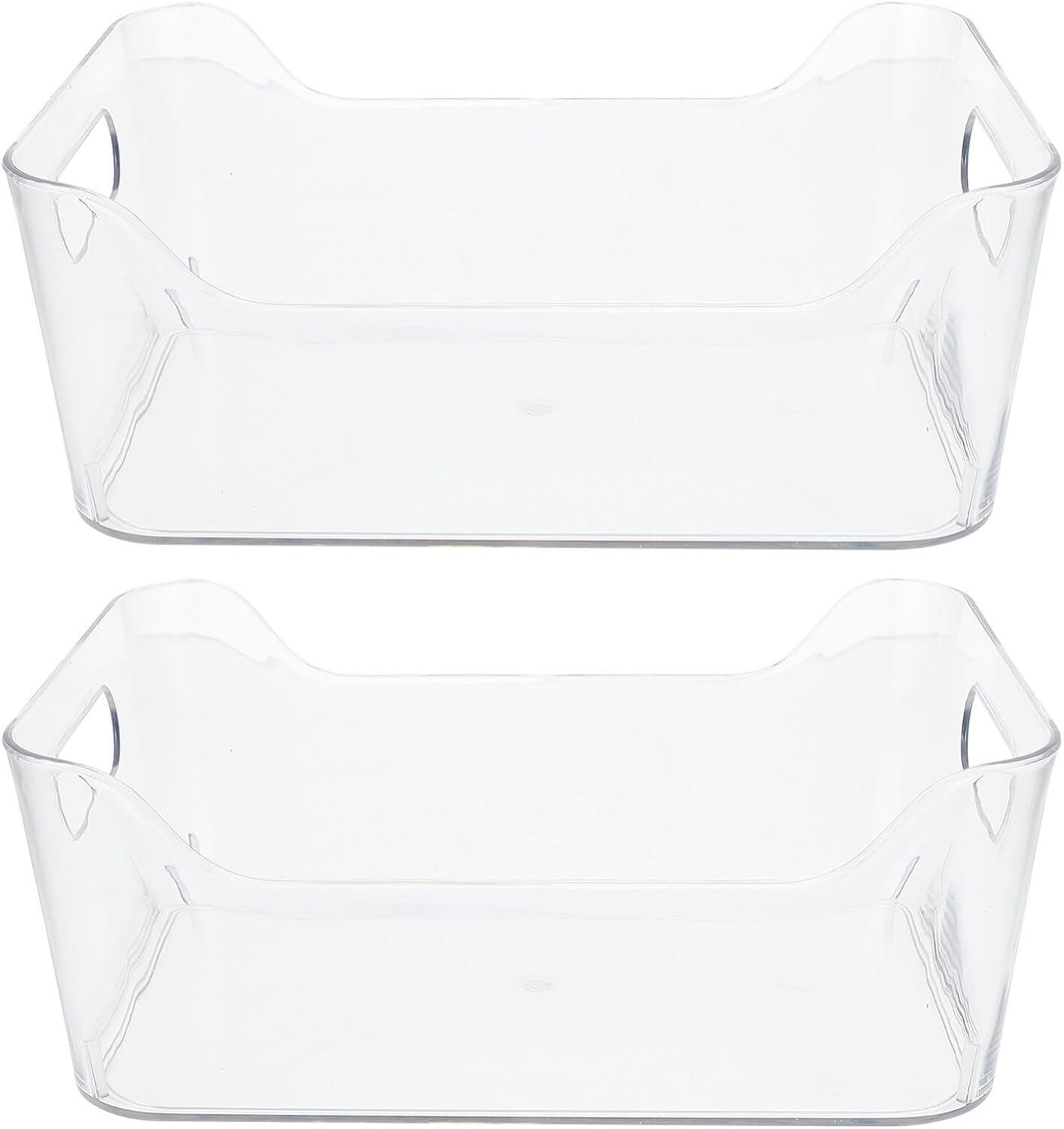 Cabilock Refrigerator Organizer Bins 2pcs Clear Plastic