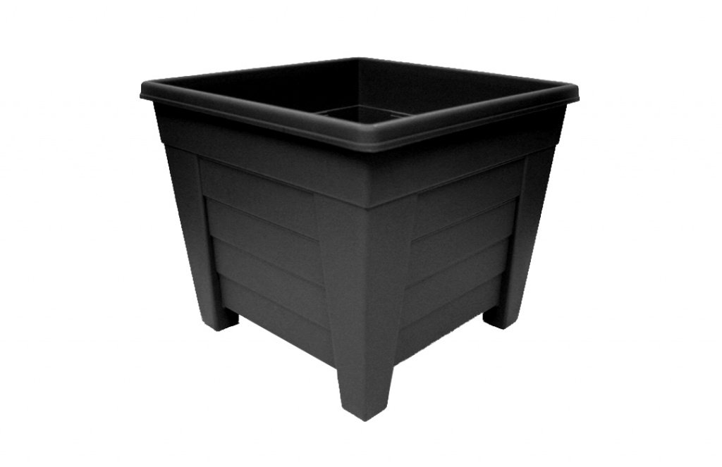 Grosvenor (x4) 100339212 Square Planter/Plant Pot – 38 cm, Ebony