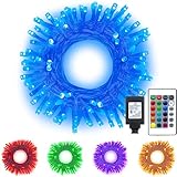Ollny Christmas String Lights 200 LED 66ft Plug in with 16 Color Changing 4 Modes Remote & Timer,...