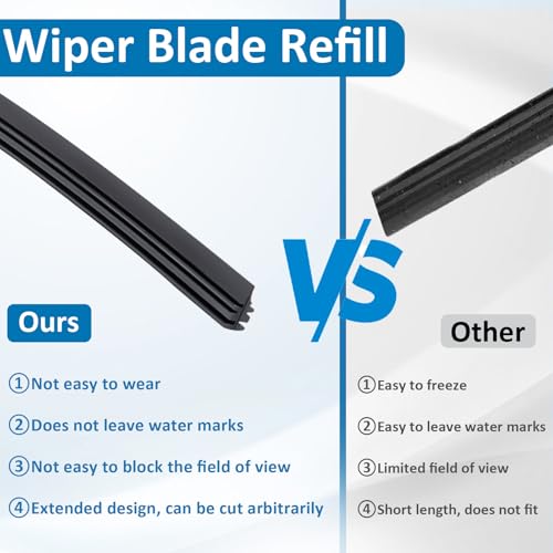 Image of BFXM 4Pcs Wiper Blade Refill, 28 inch DIY Adjustable Wiper Blade Refill | Universal Replacement for Front and Rear Windshield Wiper Baldes Rubber Strip for Car, Truck, SUV