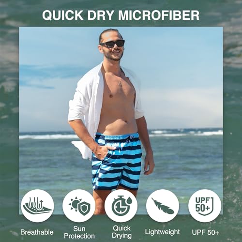 Image of Kanu Surf Men's Troy Stripe Swim Trunks