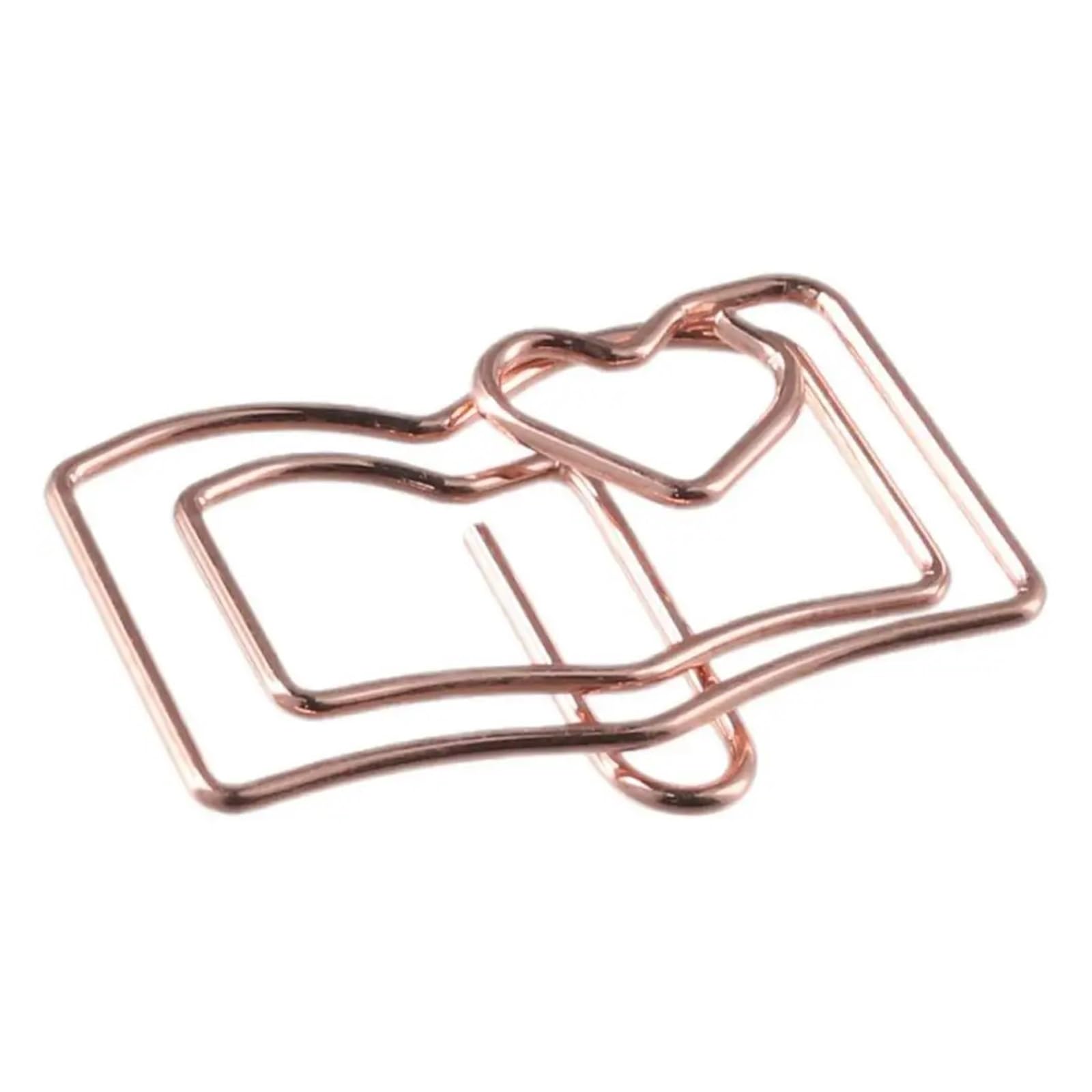 Niedliche Büroklammern, 200 Stück, buchförmige, rotgoldene Metall-Ordner, Mini-Lesezeichen, Bürobedarf for Büro, Schule, Zuhause