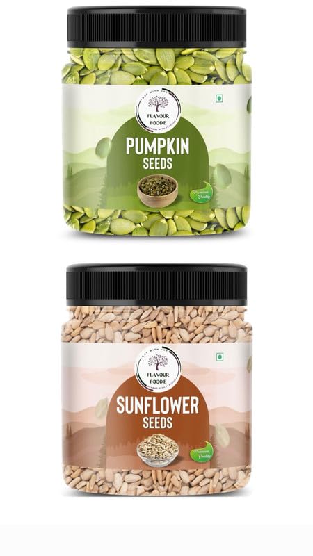 Image of Premium Pumpkin & Sunflower Seeds Combo 250gm Each Pack | Protein & Fiber Rich | Superfood Snack for Healthy Lifestyle | 2-in-1 Seed Mix for Immunity & Energy (Roasted /Natural) (Total 500gm)