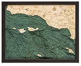 Santa Barbara/Channel Islands 3-D Nautical Wood Chart, 16' x 20'