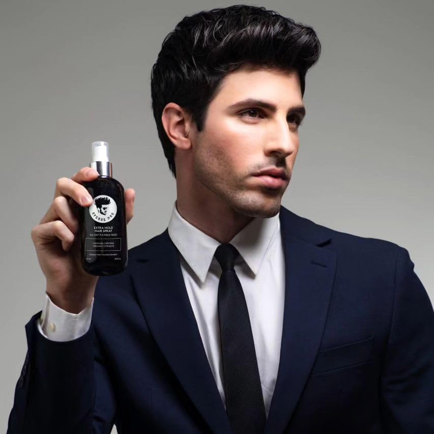 Avenue Man Hair Spray for Men - Premium Mens Hairspray Extra Hold - Frizz Control, Humidity Resistant & Paraben-Free Extra Strong Hold Hairspray for Men - Non-Aerosol Formula - All Hair Types (8.5 oz) - Image 8