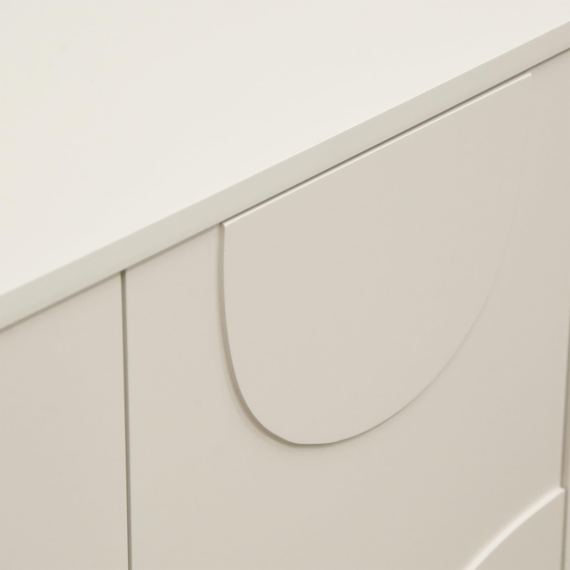 [en.casa] Mobile Contenitore a 2 Ante Decorative Credenza Bassa con Ripiano e 2 Scomparti Chiusi Comò Multiuso per Soggiorno Camera da Letto 75 x 70 x 34 cm - Beige