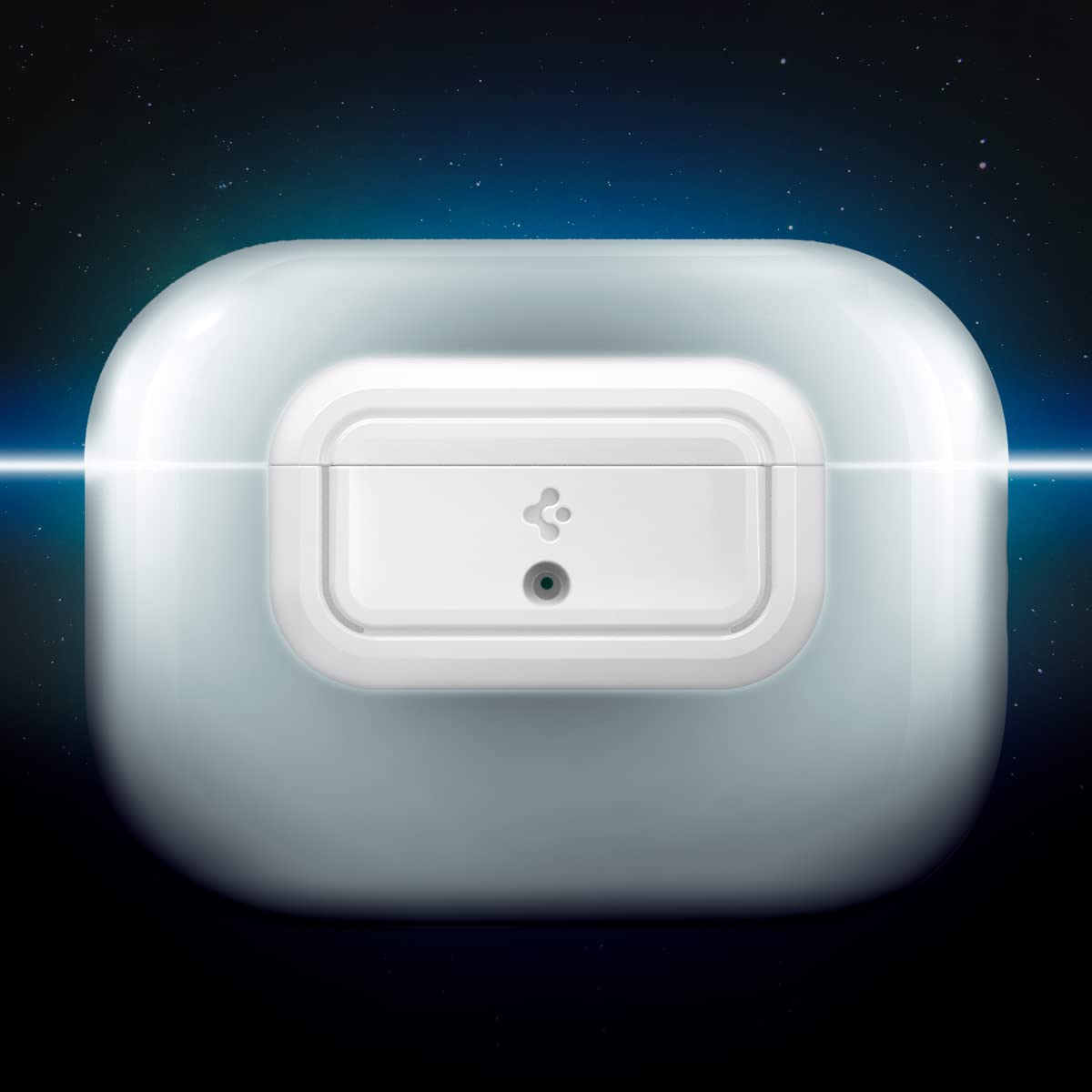 Spigen Lock Fit M [EZ FIT] Locking Device Compatible with AirPods Pro Case (1st and 2nd Generation) with Lanyard [Installation Kit Included] Charging Case Not Included - White