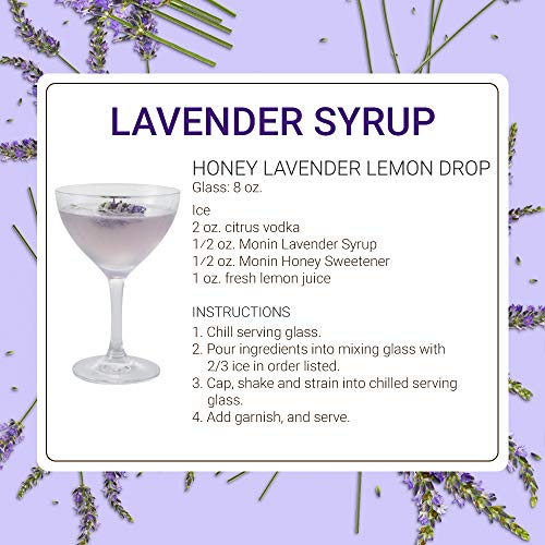 Monin - Gourmet Flavorings Floral Collection, Great for Cocktails, Lemonades, Teas, & Sodas, Gluten-Free, Dairy-Free, (Violet, Lavender, Rose, Hibiscus, & Elderflower) | 50 ml Per Bottle