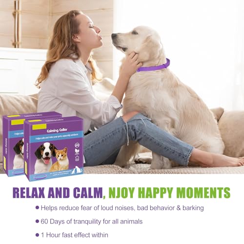 Omnikryp 2 Pack Generic Beruhigungshalsband für Katzen, Beruhigungshalsband für Hunde, Wasserdicht, Einstellbares Design Pheromon Halsband Hund für Angst
