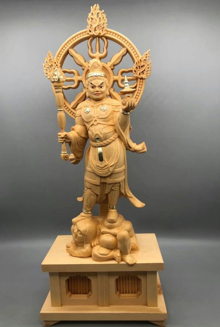 Amazon｜仏像立像 毘沙門天 切金 木彫仏教 精密彫刻 極上品 仏像立像 