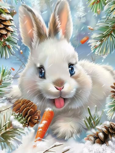 Peinture diamant lapin kit complet anti stress pour reussir facilement votre decoration murale
