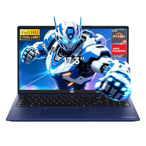 NIMO 17.3" FHD IPS Gaming Laptop, Ryzen 5 6600H 32GB DDR5 RAM 1TB SSD (Beat i7-1165G7 Up to 4.5GHz) Radeon 660M GPU with 100W Ty