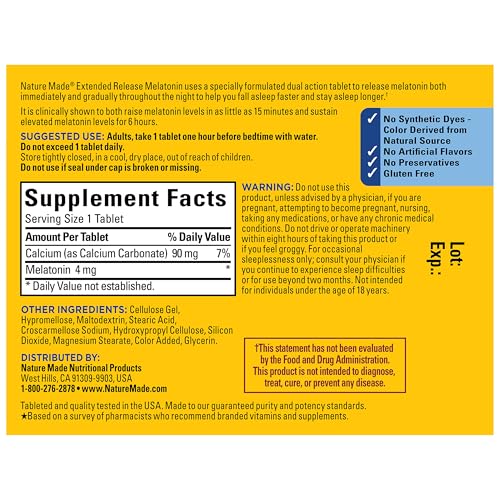 Nature Made Melatonin 4mg Extended Release Tablets, 90 Count - image 6