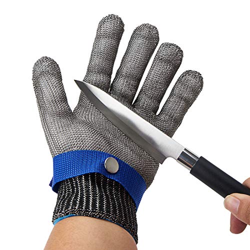 1 Each: MAFORES Level 9 Cut Resistant Glove Food Grade, 2.0 Upgraded Stainless Steel Mesh Metal Glove Durable Rustproof Reliable Cutting Glove For Kitchen Meat Cutting Fishing Oyster Shucking Large - View #10