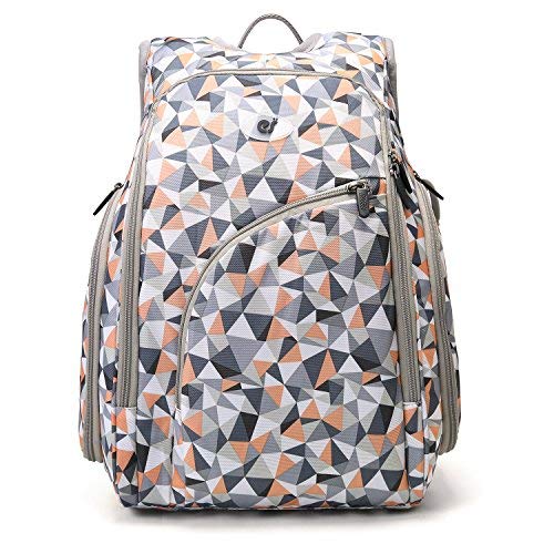 ECOSUSI Diaper Backpack Fully-Opened Baby Nappy Bag with Changing Pad Maternity Bag (Orange)