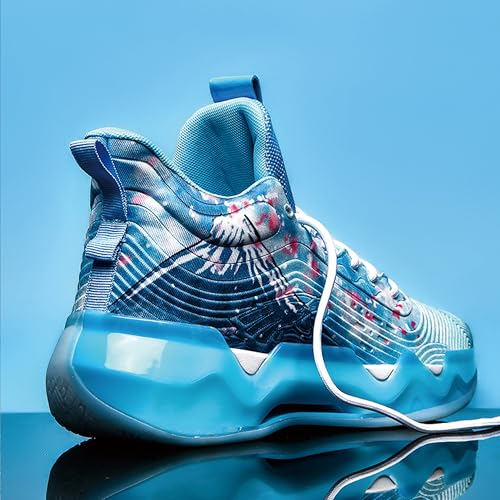 Men's High-Top Basketball Shoes Anti-Slip and Wear-Resistant Soles Running Shoes Graffiti Design Fashionable Sports Shoes3