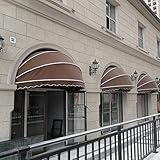 exproyzk Canvas Dome Awning - Fenstermarkise Türvordach - Faltbarer Aluminiumrahmen - UV- Und Wasserbeständiges Gewebe - Für Wohn- Und Geschäftshäuser(Dark Brown,80cm)