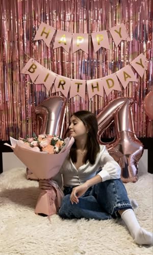 Image of Number Balloons 0 Balloon 40 inch Rose Gold for 10 Birthday Decorations | Saturated Color, Large 40 in, With Straw & Hanging Hole, For Back-to-School Season, Wedding, Christmas, New Year, Anniversary