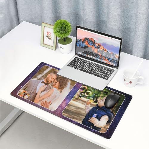 Image of Custom Large Desk Mat with Photo Text Personalized Picture Logo Non-Slip Game Computer Mouse Pad Customized Office Supplies (2 Photos)