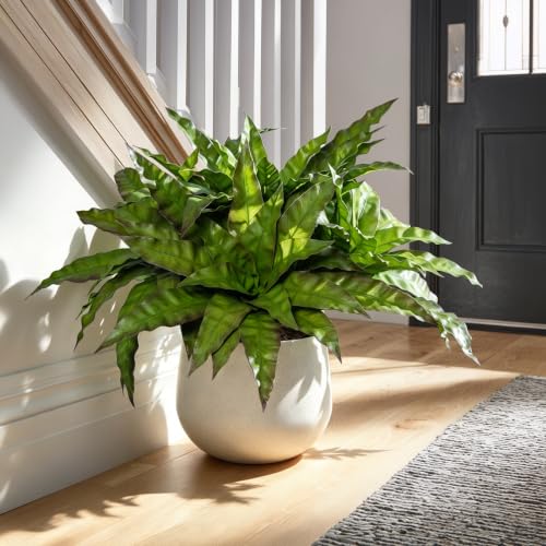 4 Pcs Artificial Greenery Stems Fake Bird Nest Fern Faux Branches Artificial Plants Realistic Fake Dracaena Realistic Plants for Indoor Outdoor Porch Patio Home Office Living Room Decor (Brown Green)