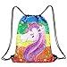 WolinTek Borsa Paillettes Reversibili Borsa Zaino Borsa Magia Unicorno Zaino con Coulisse Sirena con Glitter 33×40cm per Bambine Teens