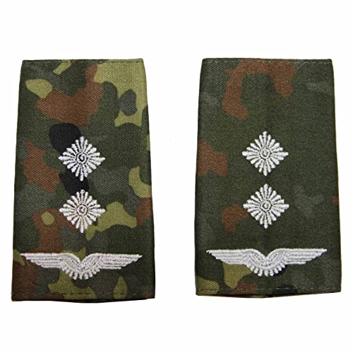 baum-m gmbh Rangschlaufen der Luftwaffe für Schulterklappen für die Deutsche Bundeswehr Flecktarn mit weißem oder goldenem Stick Aufschiebeschlaufen Stoff Dienstgrad (Oberleutnant) baum-m gmbh Rangschlaufen der Luftwaffe für Schulterklappen für die Deutsche Bundeswehr Flecktarn mit weißem oder goldenem Stick Aufschiebeschlaufen Stoff Dienstgrad (Oberleutnant)