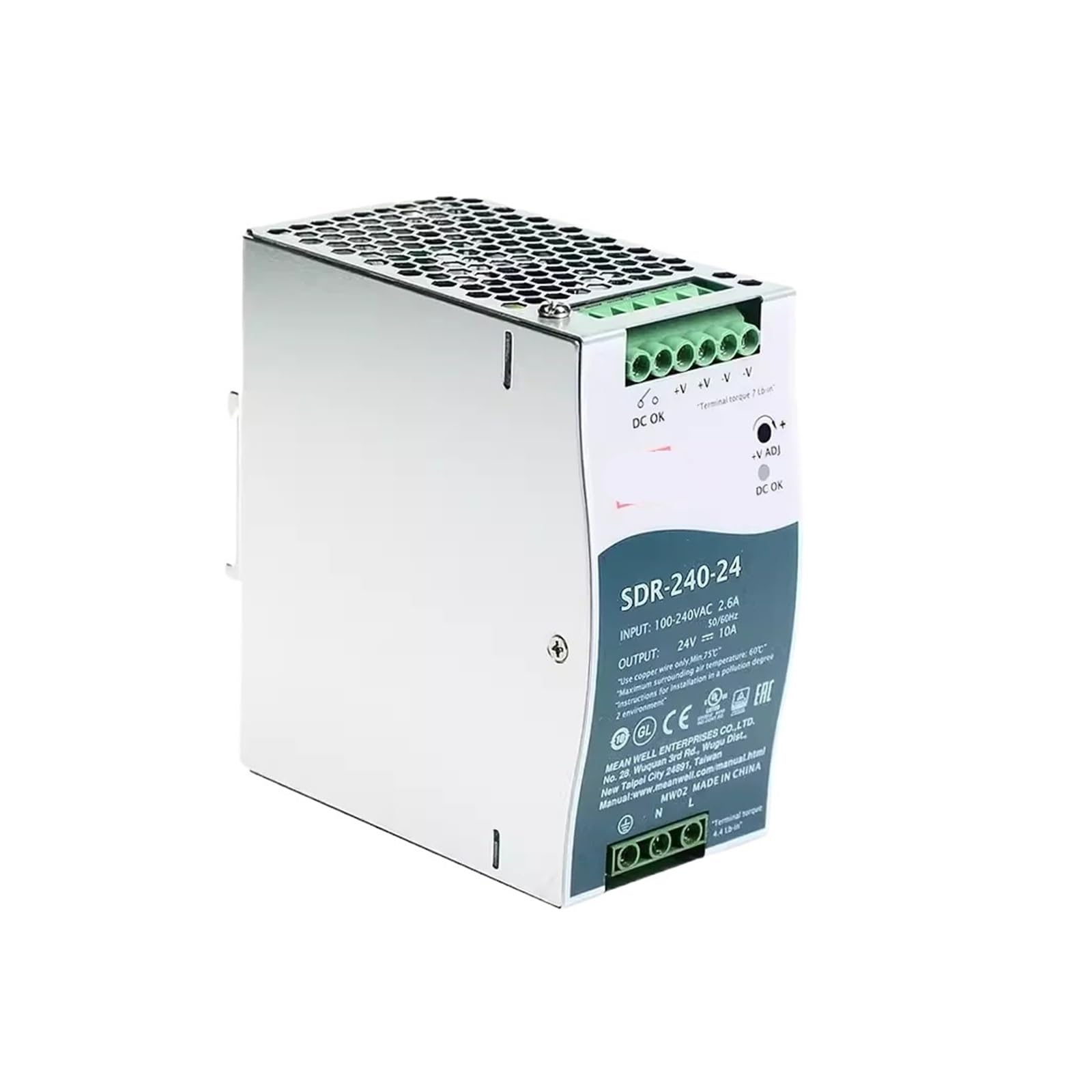 AARTERZZA SDR-240-24 240W Single Group Output Industrial DIN Rail with PFC Function Power Supply