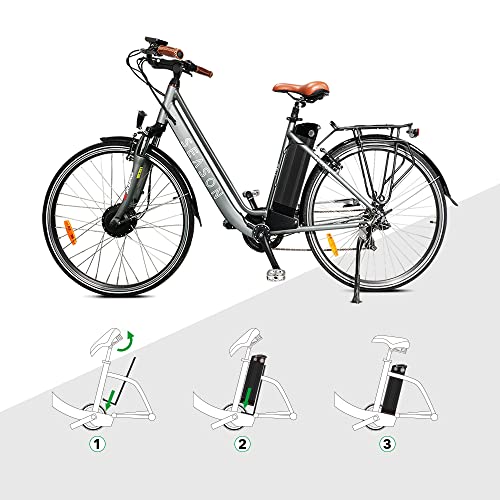 Image of Yose Power Ebike Battery 48V 13Ah Silver Fish Pedelec for Max 700W Motor, Electric Bicycle Lithium-Ion Battery, USB Output, Safe Lock, Led Indicator Light, with Base and Charger
