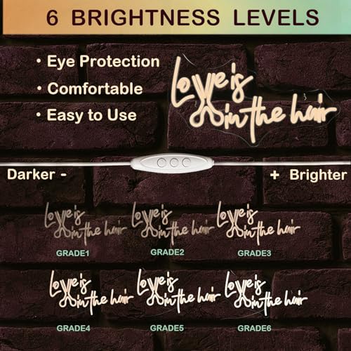 Image of Love Hair Neon Sign Barber Pole Wall Light Gift for Barber Shop Decoration