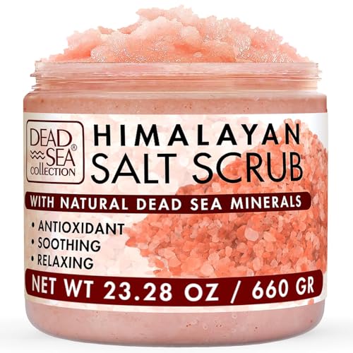 Dead Sea Collection Exfoliante corporal con sal rosa del Himalaya y minerales del Mar Muerto, hidratante e hidratante, suavizante y nutritivo con aceites botánicos (660 g)