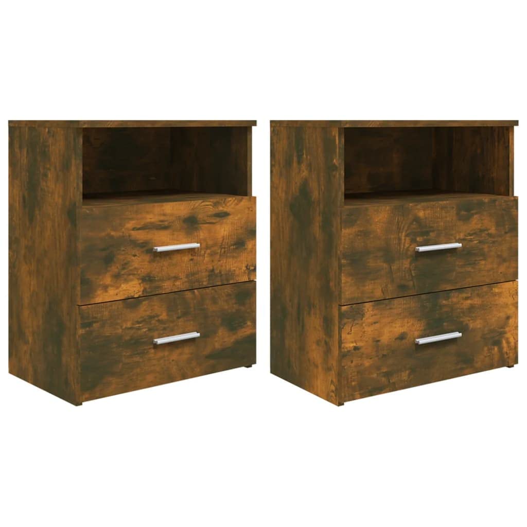 Tables de chevet lot de 2 chêne fumé 50x32x60 cm contre le désordre