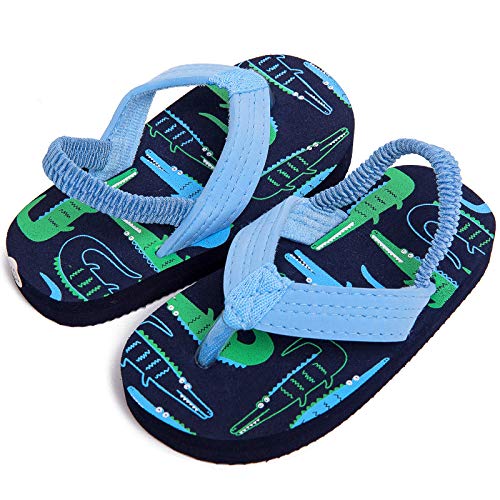 Image of Boys Girls Strap Flip Flops Sandals Cute Cartoon Unicorn Shark Toddler Flip Flop Kids Pool Beach Flat Slide Summer Water Shoes