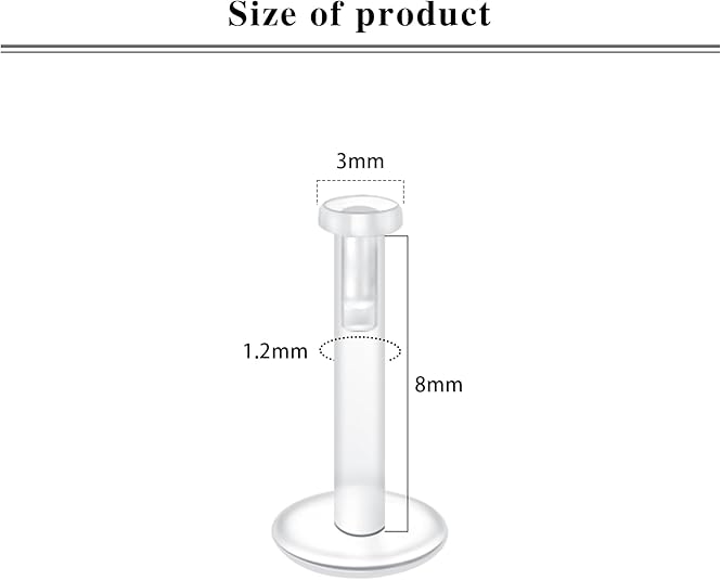 LAURITAMI Heldere Piercing Houders Bioflex Lip Labret Neus Stud Kunststof Tragus Helix Kraakbeen Oorbel, 16G (Lip), 20G (Nose