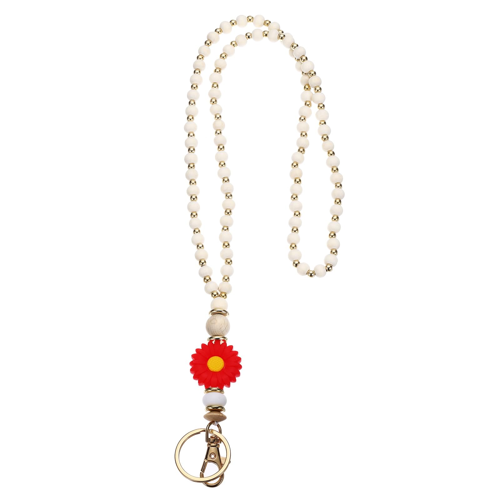 PATIKIL 80cm/31.5Inch Wood Beaded Lanyard