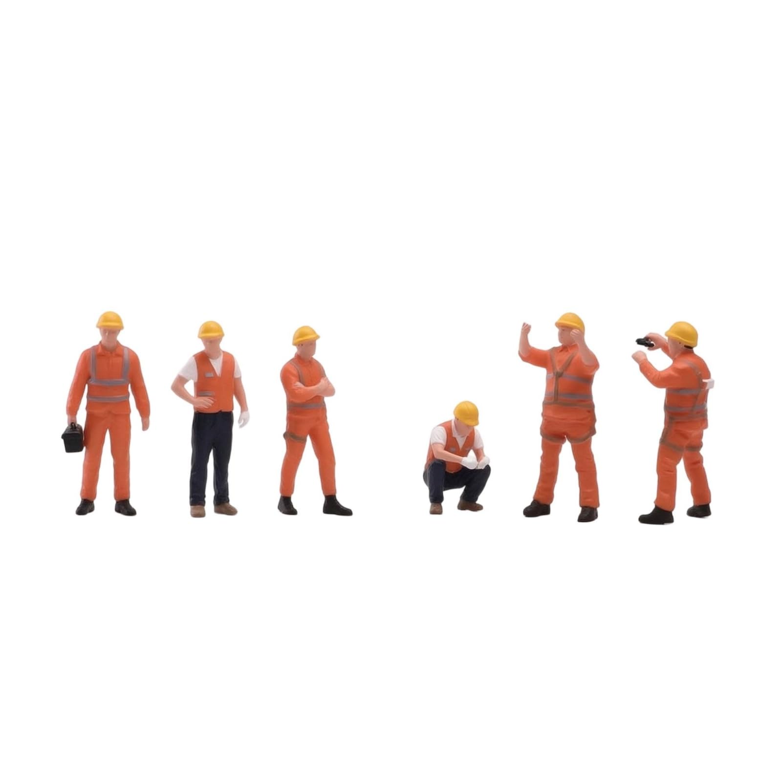 Manutenzione Operai Figure Personaggi Modelli Diorama Miniatura in Resina Dinamiche con Caschi E Tute da Lavoro Adatti per Plastici Ferroviari Scenari, Modello Colorato